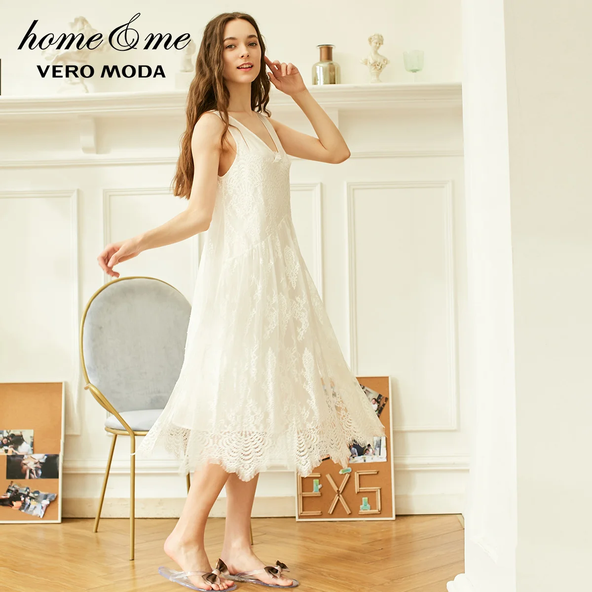 Женское кружевное платье с V образным вырезом|Женские платья| |