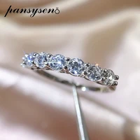 pansysen 100 solid 925 sterling silver simulated moissanite aaa zircon finger ring wedding engagement fine jewelry wholesale