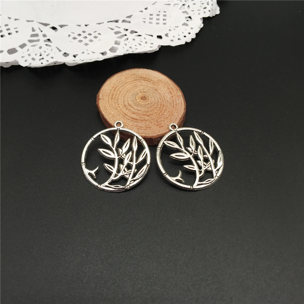 Подвески в виде листьев дерева круглые подвески для ожерелья сережек сделай сам