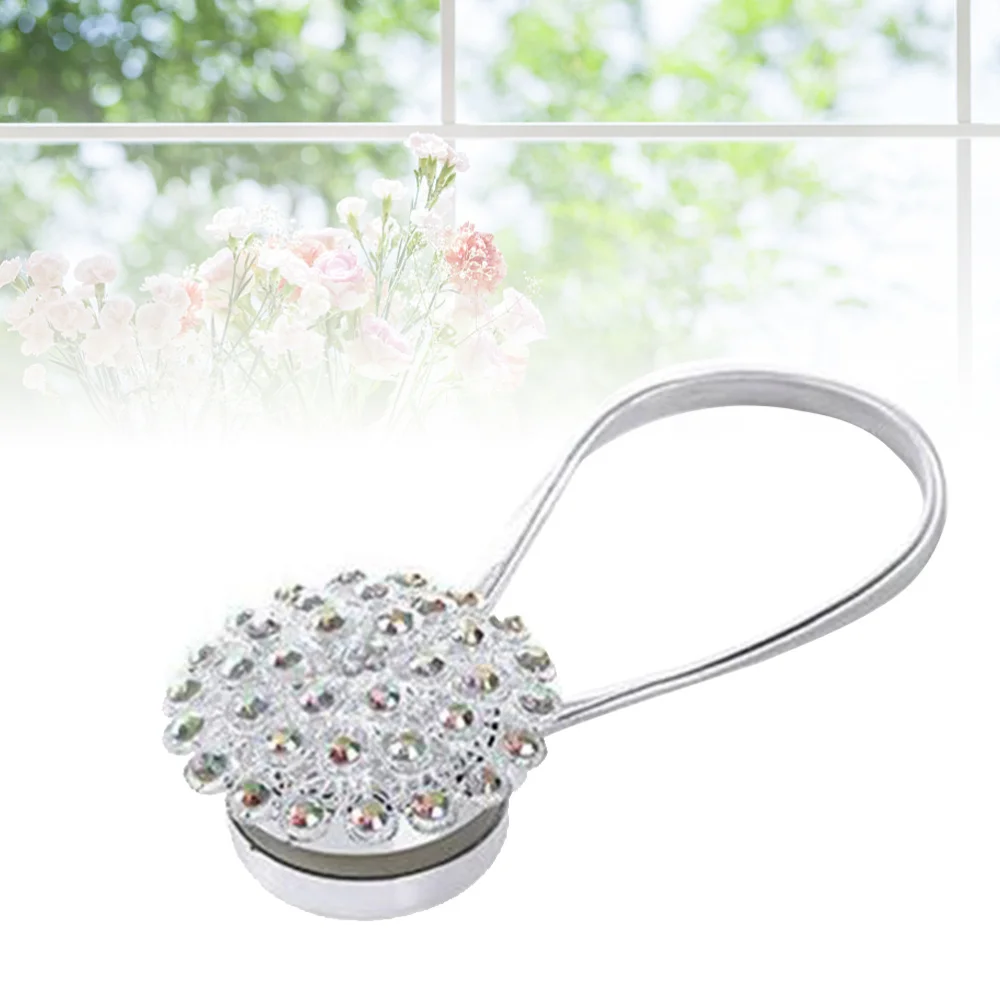 

Durable Curtain Hotel Diamond Magnetic Tiebacks Clip Buckle Elegant Home Flower Shaped Magnet Buckle (Blue)
