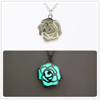 luminous under the moon peony flower shaped pendant necklace womens hollowed out luminous jewelry 2020 new