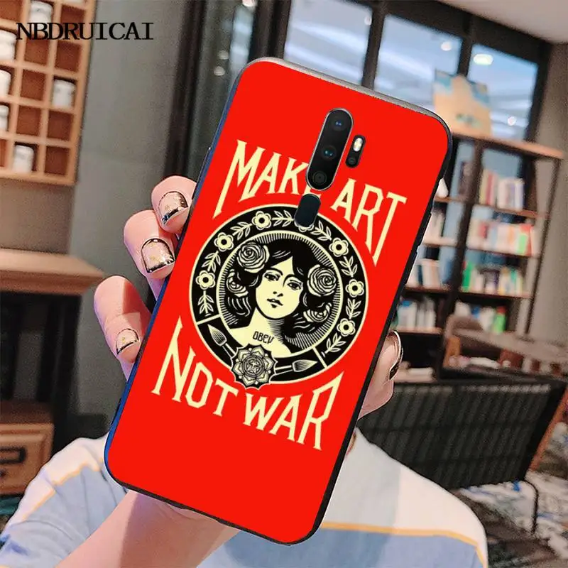 CUTEWANAN Make Love Not War DIY чехол для телефона с рисунком Oppo A5 A9 2020 Reno Z Realme5Pro R11 | Мобильные