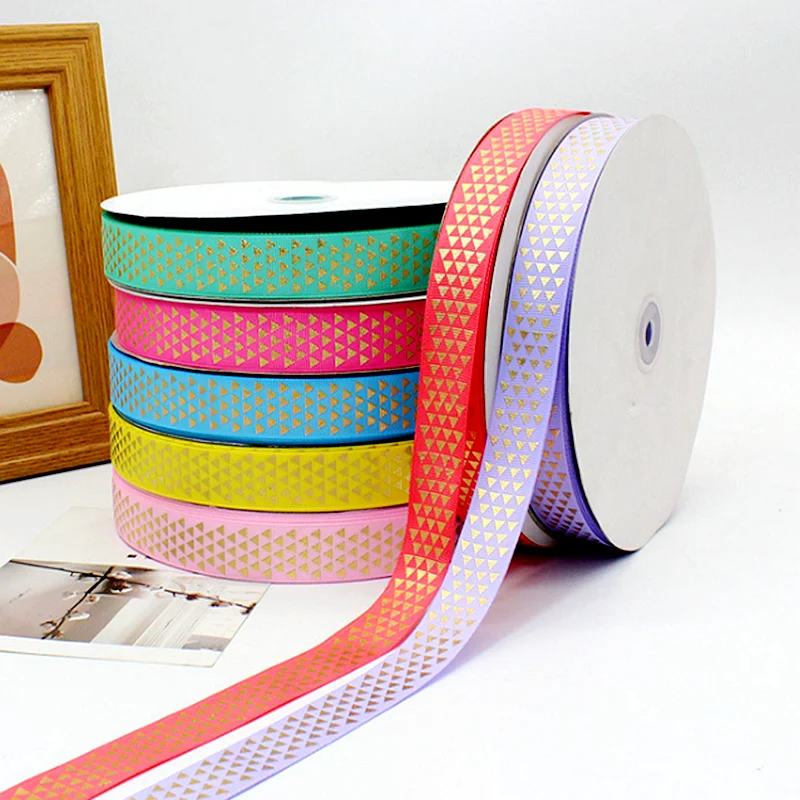 HL 5 ярдов 25 мм Bronzing Grosgrain лента DIY Ручная работа Подарочная коробка Упаковка Пояс