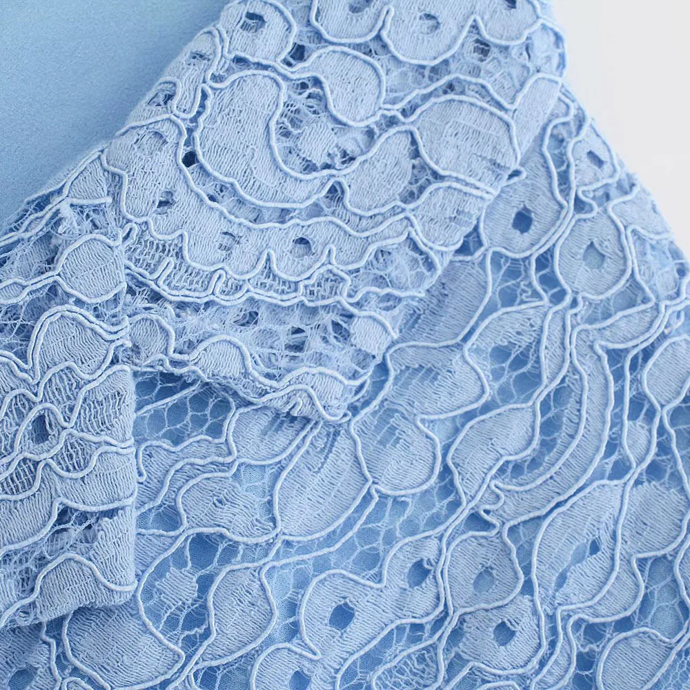 

Lace suit women 2021 new spring and autumn women sleeveless vest button wide leg pants slim women's sets