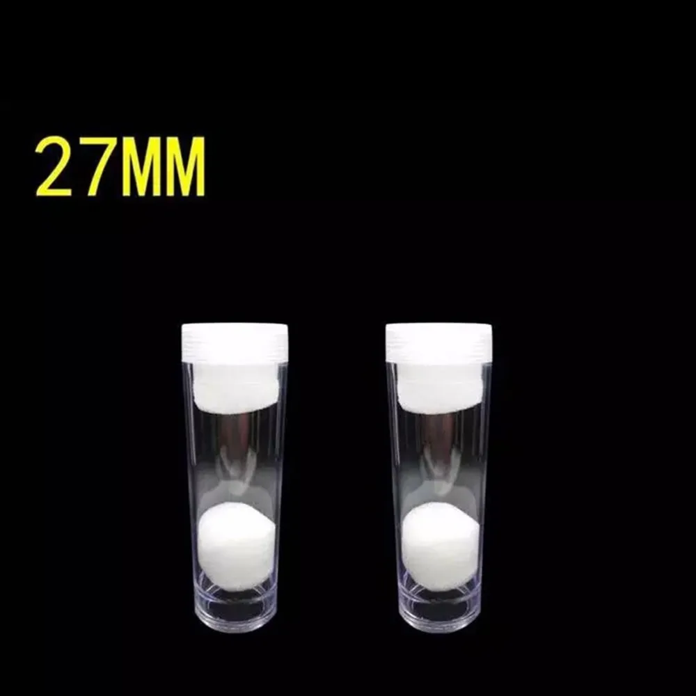 

1X 27mm Protective Lab Tube Holder Transparent Plastic Coins Storage Tube Coins Collect Protect Prevent Damage Gross Ware Tool
