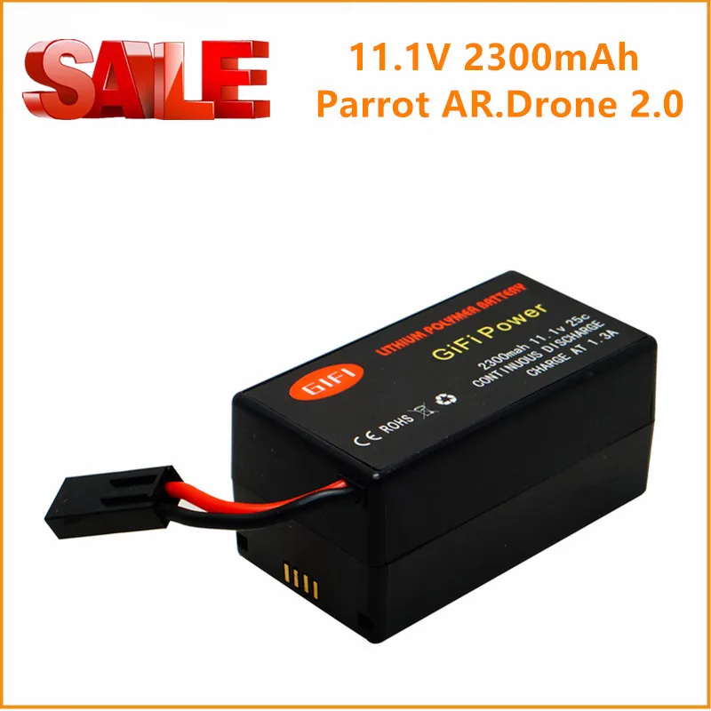

GiFi Power Upgraded 11.1V 2300mAh Lithium-Polymer Replacement Battery for Parrot AR.Drone 2.0 Parrot AR Drone 2.0 Power Edition