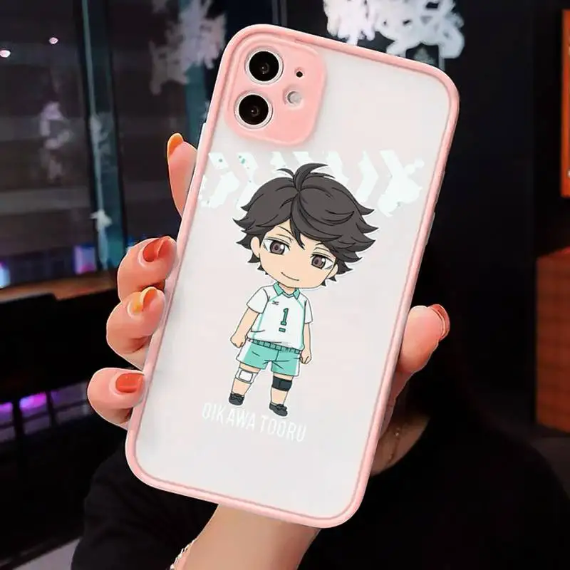

Haikyuu Oikawa Phone Cases Matte transparent For Pink iPhone 12 Mini 11 Pro XR XS Max 7 8 Plus X Back Cover