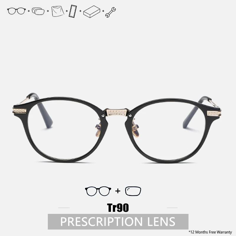 

Prescription Glasses Men Progressive Glasses Tr90 Frame Women Designer Round Glasses Frames Clear Lens