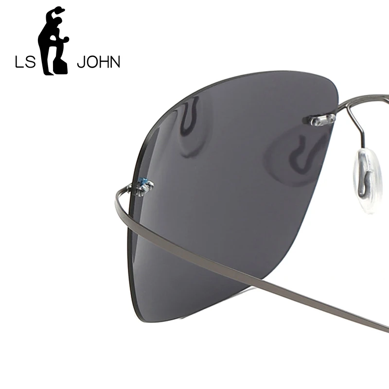 Мужские и женские очки без оправы LS JOHN поляризационные солнцезащитные из