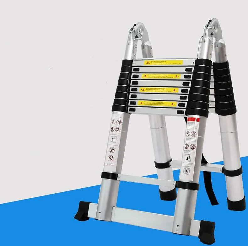 

2.5M + 2.5M Herringbone Ladder Thickened Multifunctional Telescopic Ladder Engineering Ladder Portable Aluminum Alloy