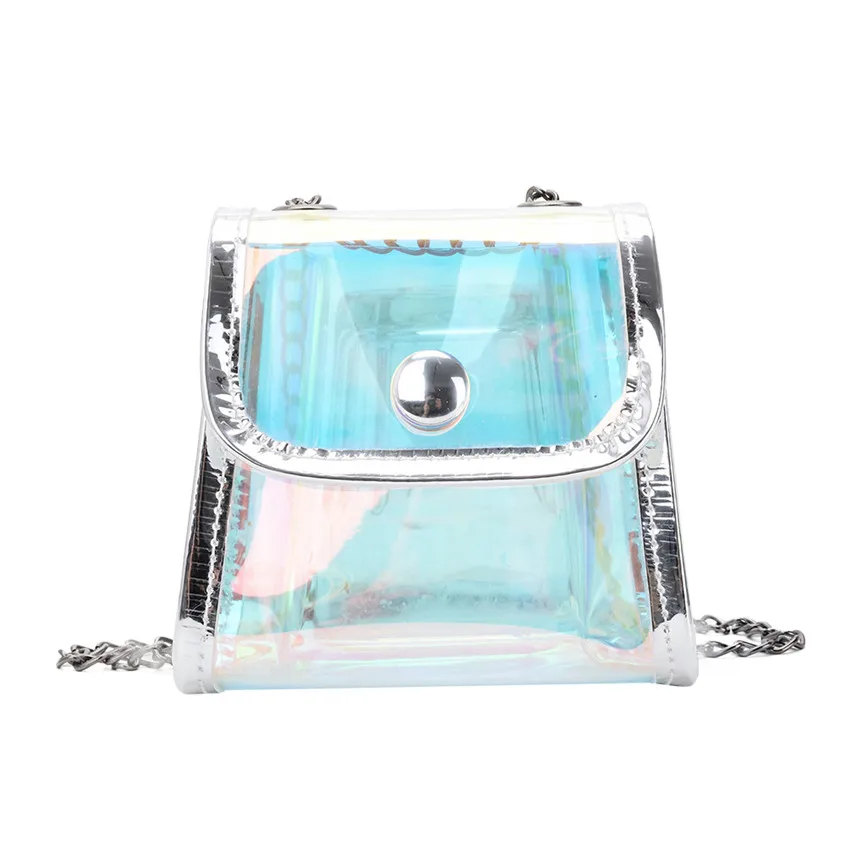 Роскошная детская прозрачная сумка через плечо с цепочкой кошелек для монет