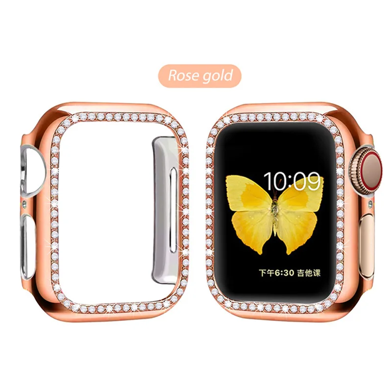 Diamond Bumper Protective Case for Apple Watch Cover Series 6 54321 SE 38MM 42MM For Iwatch 40mm 44mm Smart Bracelet Accessories
