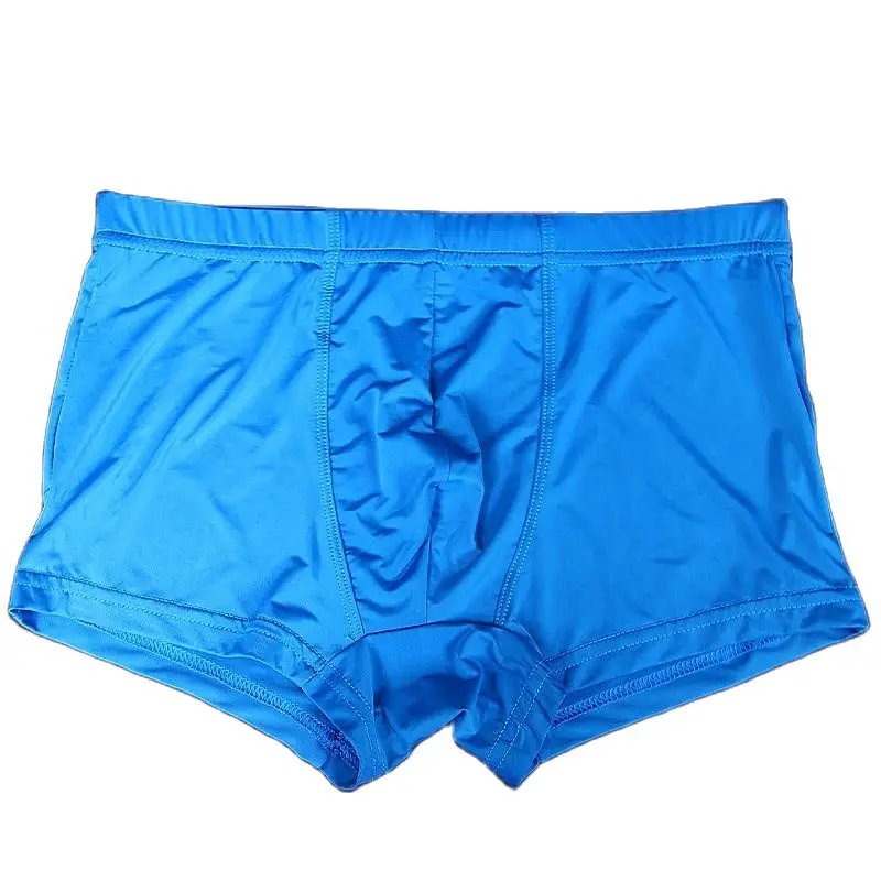 Однотонные шелковые сексуальные мужские трусы дышащие мягкие простые Стильные