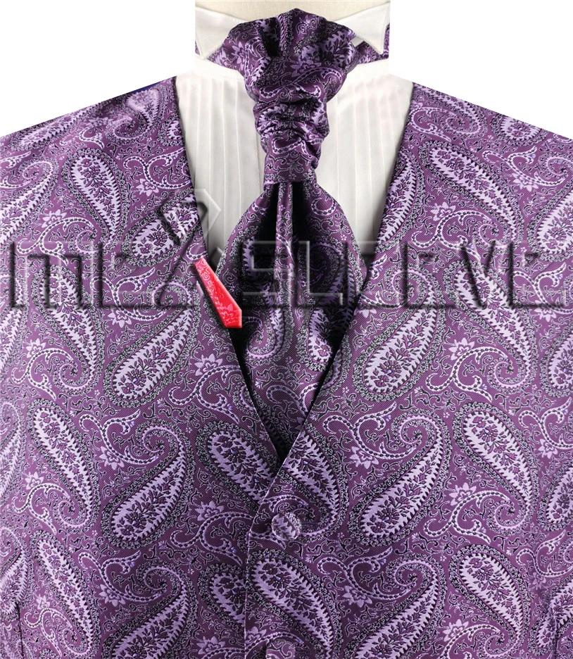 Мужской Жених классический жилет набор для свадьбы - Цвет: purple