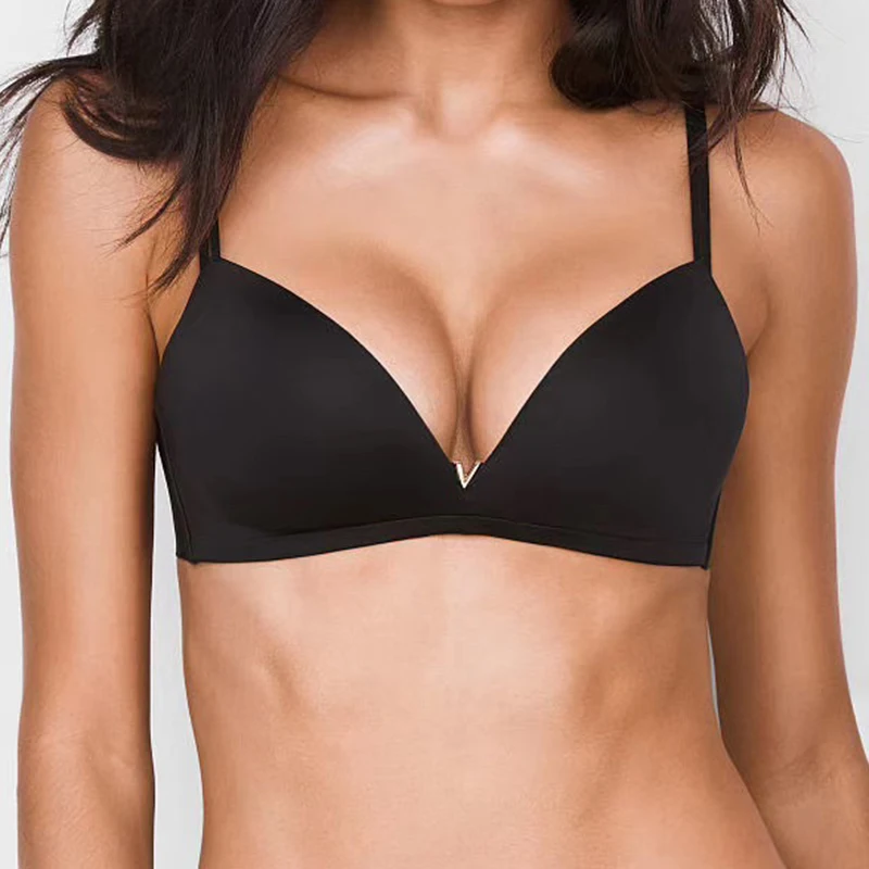 Новый сексуальный бесшовный тонкий бюстгальтер Lomoling с V-образным вырезом без