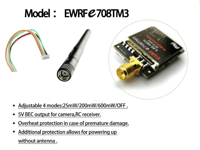 Готов к использованию 5,8G FPV приемник UVC видео нисходящий OTG VR Android телефон+ ewrf 25 МВт/200 мВт/600 мВт Передатчик+ CMOS 1000TVL камера