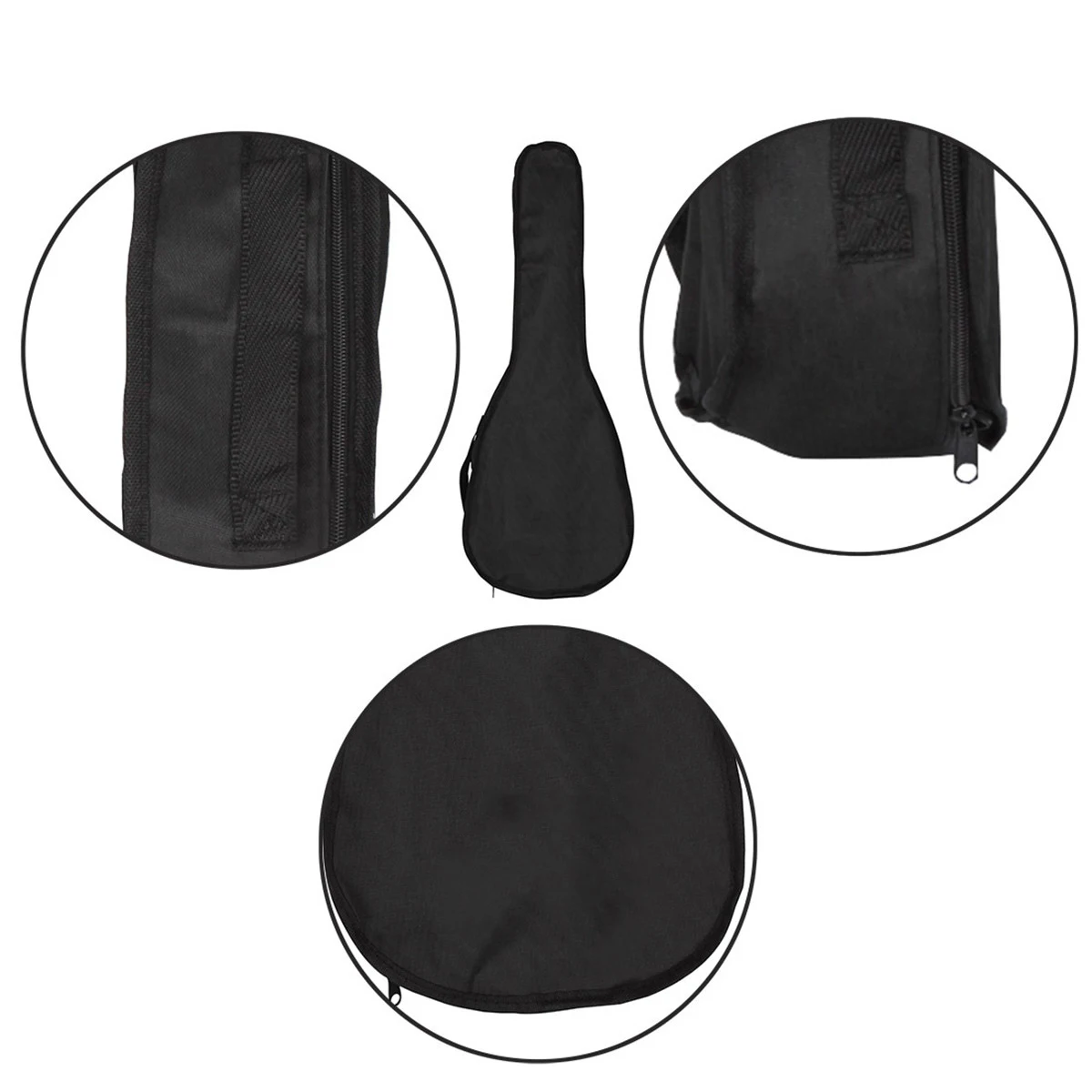 

21 Inch Black Ukulele Bag Oxford Fabric Waterproof Backpack Carry Case Single Shoulder Straps Padded Portable Ukulele Cover