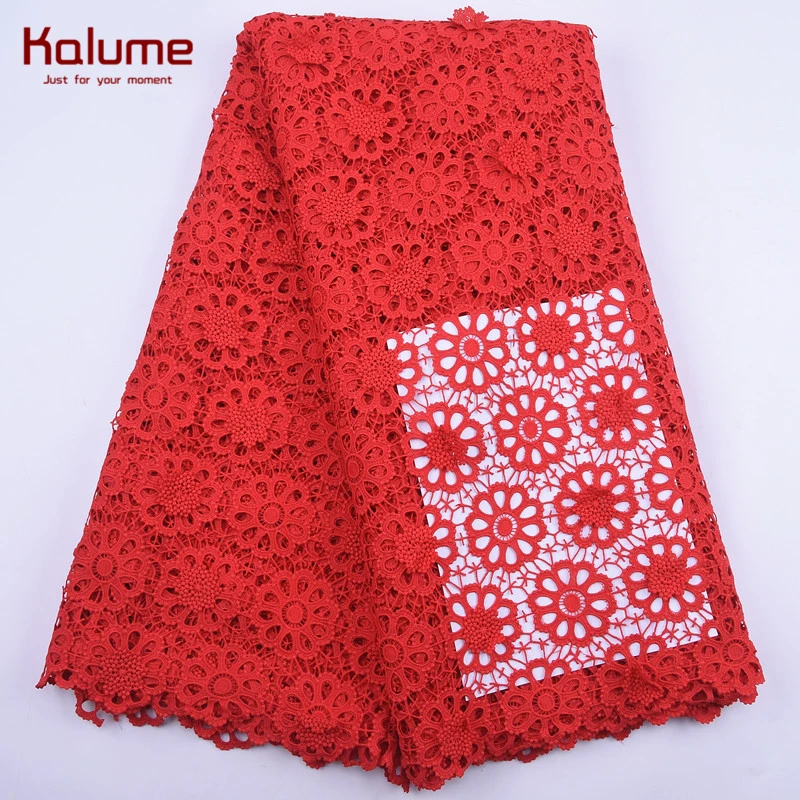 Kalume Свадебный нигерийский гипюр шнур кружевная ткань вышивка высокое качество