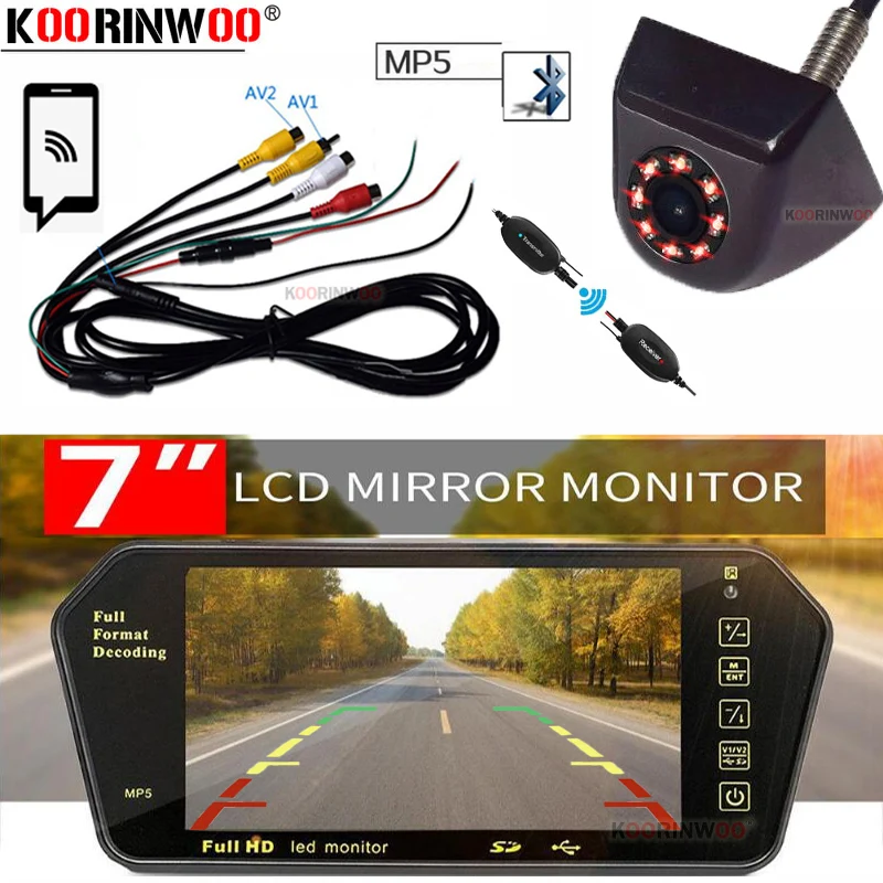 Koorinwoo 2 4G беспроводной адаптер медиа плеер Bluetooth Mp5 автомобильный монитор TFT LCD USB/SD