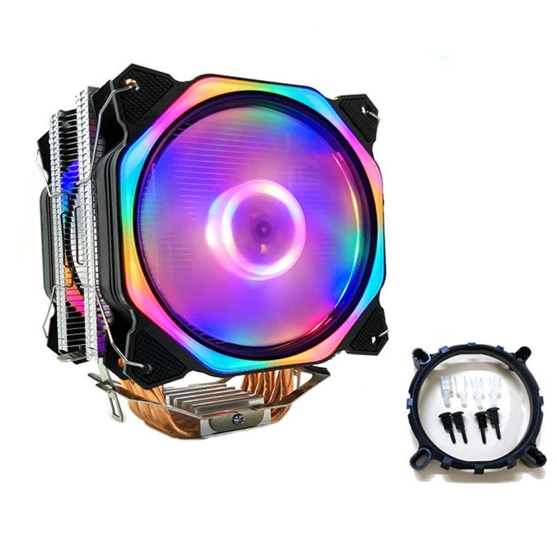 12cm CPU Cooler Dual LED Fan 6 Heat Pipe 3Pin Cpu Heatsink for 775/1150/1155/1156/1366 AMD All | Компьютеры и офис