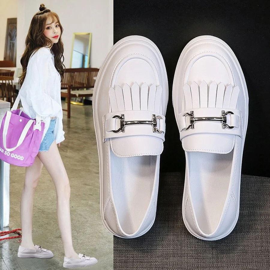 

Женские туфли с закрытым носком, белые туфли мэри джейн на плоской подошве, повседневные туфли для медсестер, Размеры 35-40, для весны и осени, ...