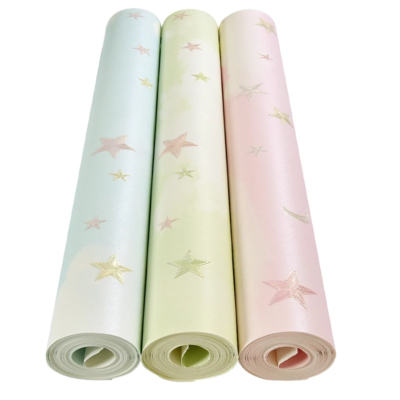 

Children's Room Wallpaper Non-Woven Wallpaper Cute Boys and Girls Cozy Bedroom Wallpaper