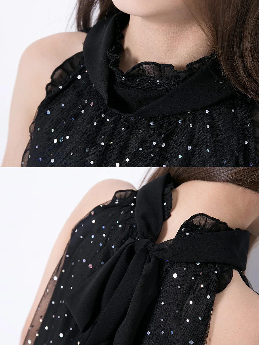 

Kids Dresses for Girls Summer Dress Sequin Teen Casual Clothes Black Princess Party Dress Fashion for Teenage Kids 6-14Y