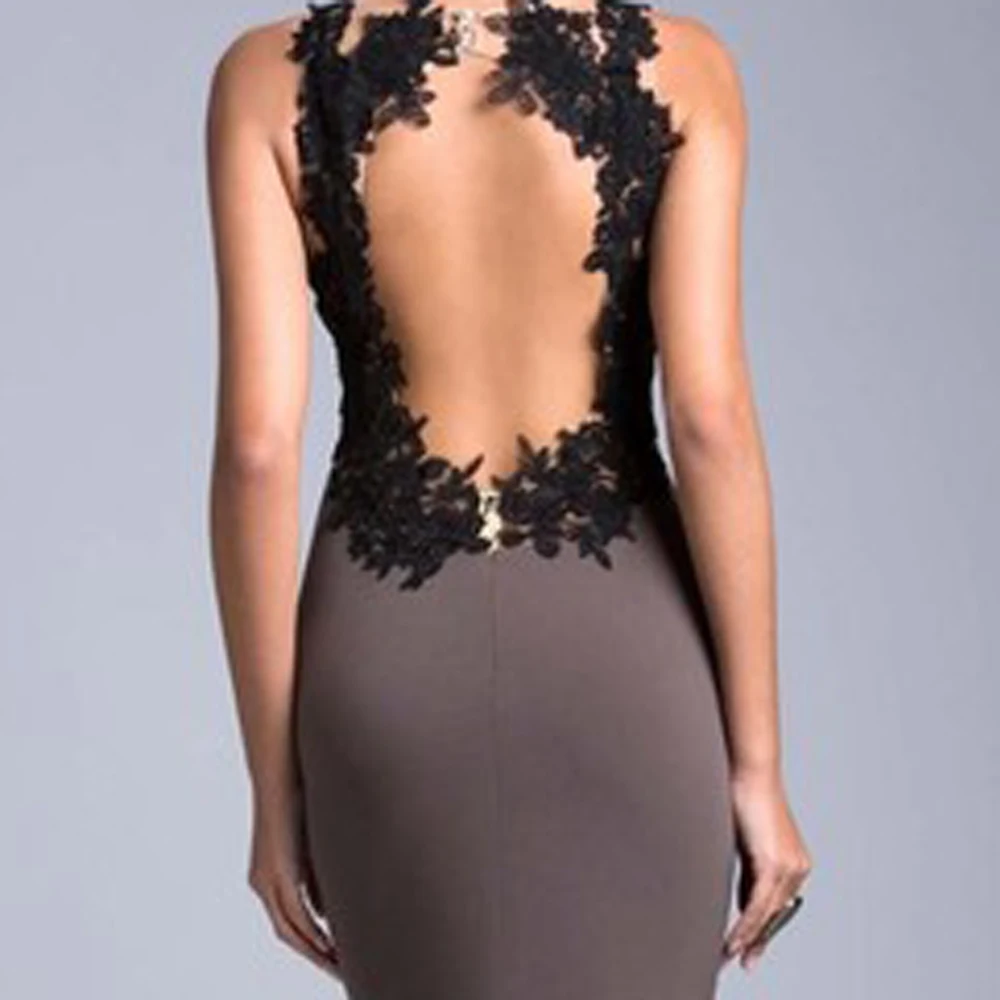 

Long Evening Dress Lace Mermaid Backless Sexy Slim Sleeveless Formal Elegant Prom Gown Dresses Robe De Soiree Vestidos For Women