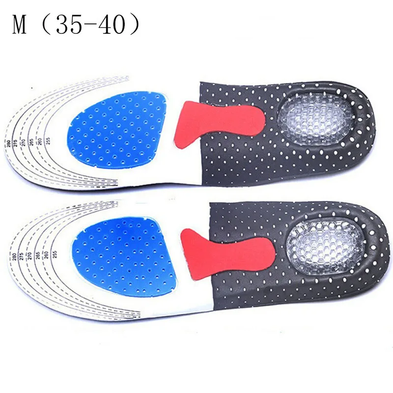 1Pair Unisex Solid Silicone Gel Insoles Foot Care for Plantar Fasciitis Heel Spur Sport Shoe Pad Insoles Arch Orthopedic Insole