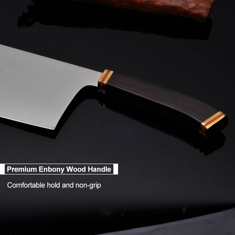 Дамасский китайский нож шеф повара кухонный японский VG10 Дамасская сталь