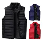 Жилет мужской с воротником-стойкой, ветрозащитный утепленный жилет на молнии, с 3d-вырезом, зимняя одежда для кемпинга