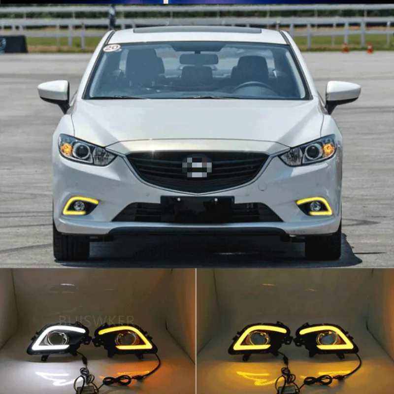 1 комплект для Mazda 6 Atenza 2014-2016 с поворотными сигнальными лампами светодиодный DRL