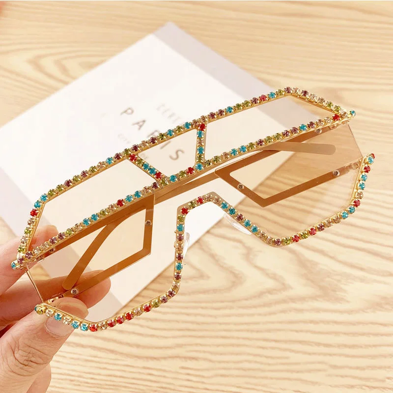 Роскошные негабаритные Квадратные Солнцезащитные очки женские брендовые