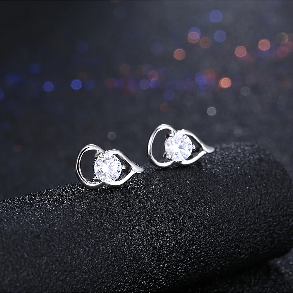 

LEKANI Earrings For Women 925 Sterling Silver Gourd Shape Bright Clear Cubic Zirconia Jewelry Personality Female Stud Earring