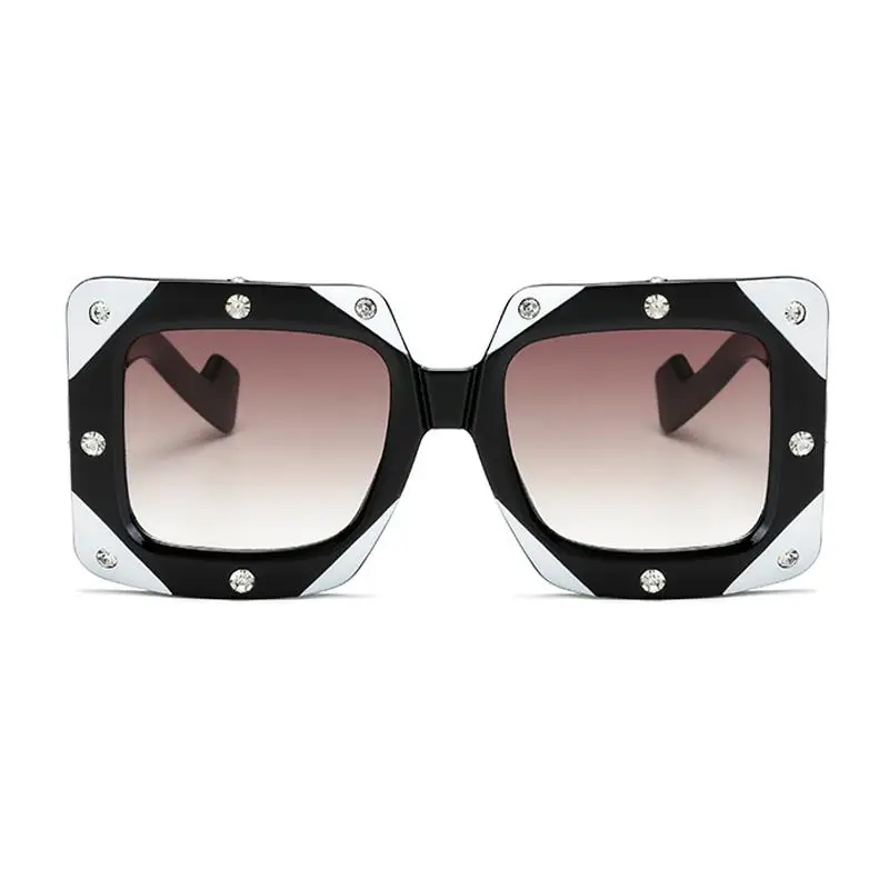 Итальянская квадратная большая рама алмазные солнцезащитные очки новинка 2020