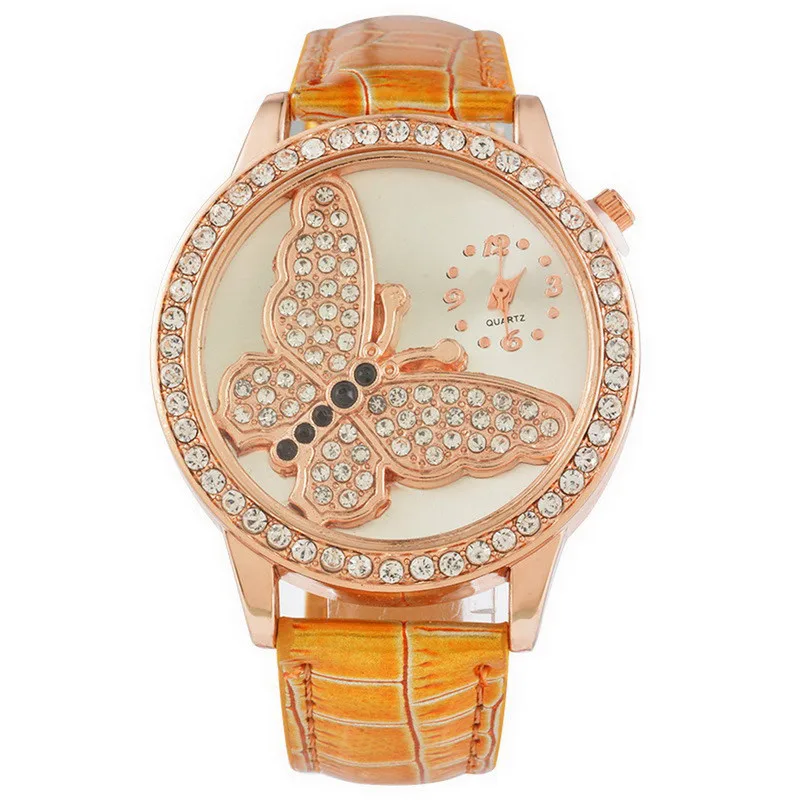 Женские часы часы женские наручные solar watch солнечные часы лунное затмение кожаный браслет бренд Geneva - Цвет: U yellow