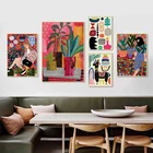 Разноцветные садовые растения, холст, картина, скандинавский абстрактный постер и принты, модные картины для девочек, для гостиной, домашний декор