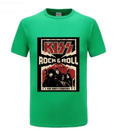 KISS Rock & ролл Вечерние черные футболки на каждый день новинка официальная группа