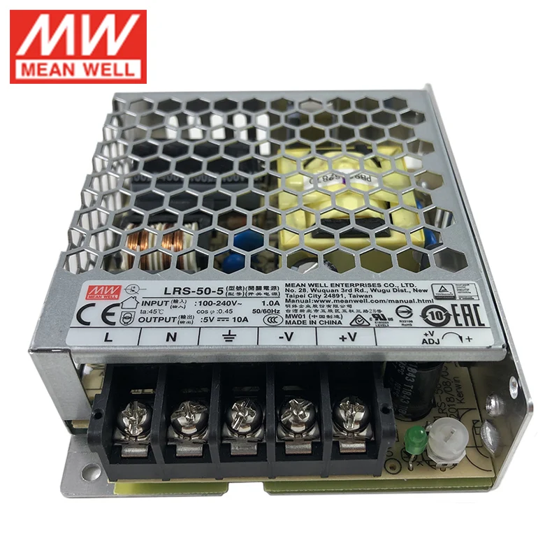 Оригинал MEAN WELL LRS 50 5 импульсный источник питания 110 В/220 В переменного тока до