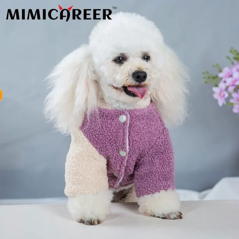 

Dog Clothes Autumn Winter Thickening Velvet Warm One-Piece Pajamas Cutes Fashion Puppy Four-Legged Cotton Coat Pet Clothing