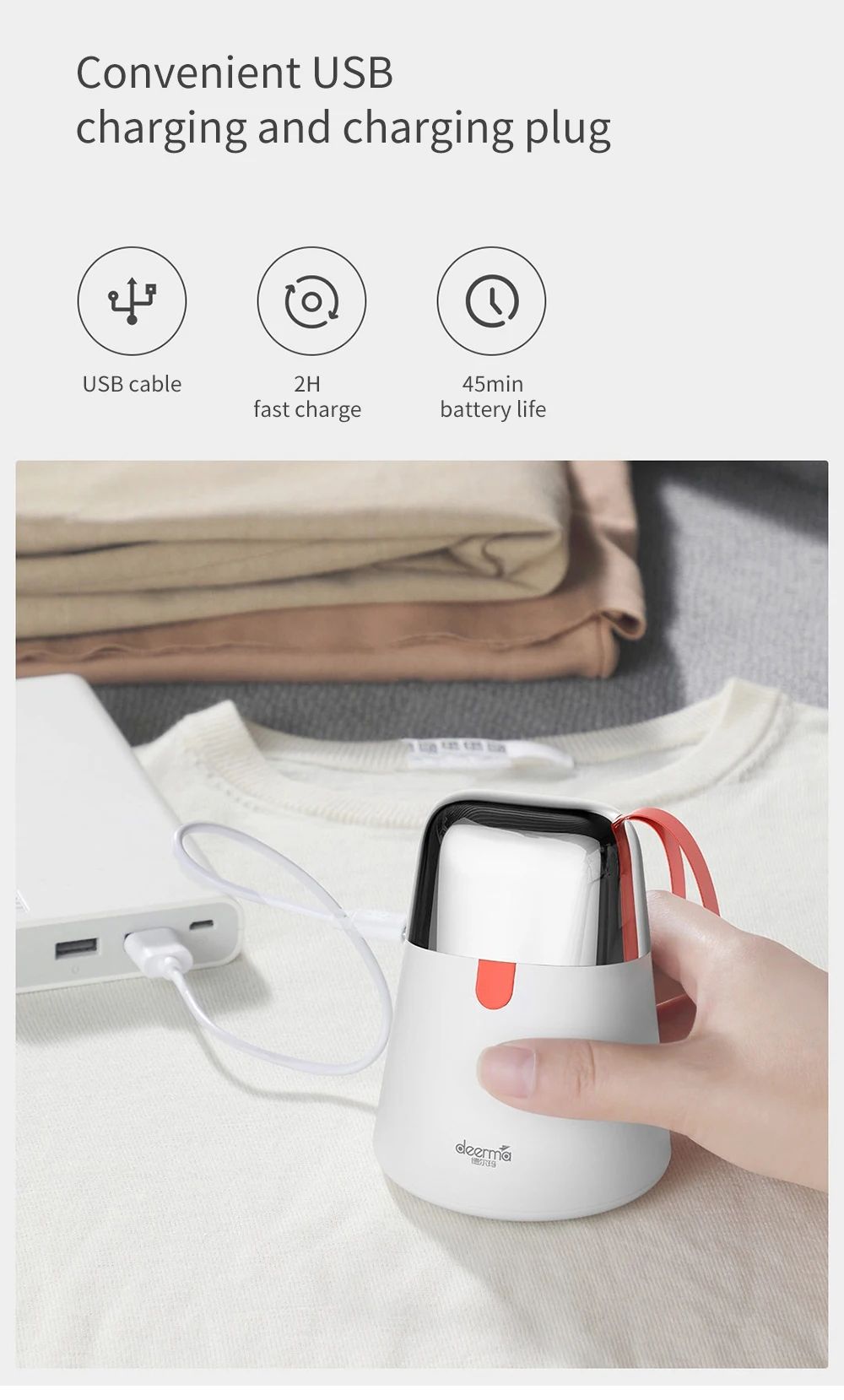 XIAOMI Deerma Dual-use Fuzz Trimmer быстрое удаление шариковых катышков для одежды, машина для удаления таблеток, DEM-MQ600