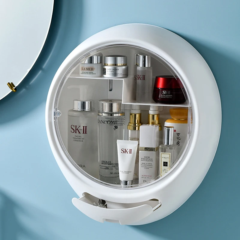 

Wall-mounted Cosmetic Storage Box Without Perforation Jewelry Make Up Organizer Drawer Rack Bathroom Waterproof Accessories Rack