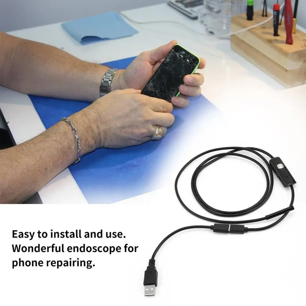 5 мм эндоскоп Камера HD USB с 6 светодиодный 1/1.5/2 м/3 м/5 м мягкий кабель