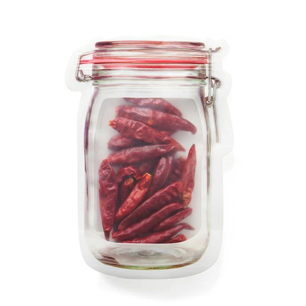 40pcs Reusable Mason Bottle Ziplock Bag Food Storage Bags Sealed Snack Sandwich Cookies Candy Ecological | Дом и сад