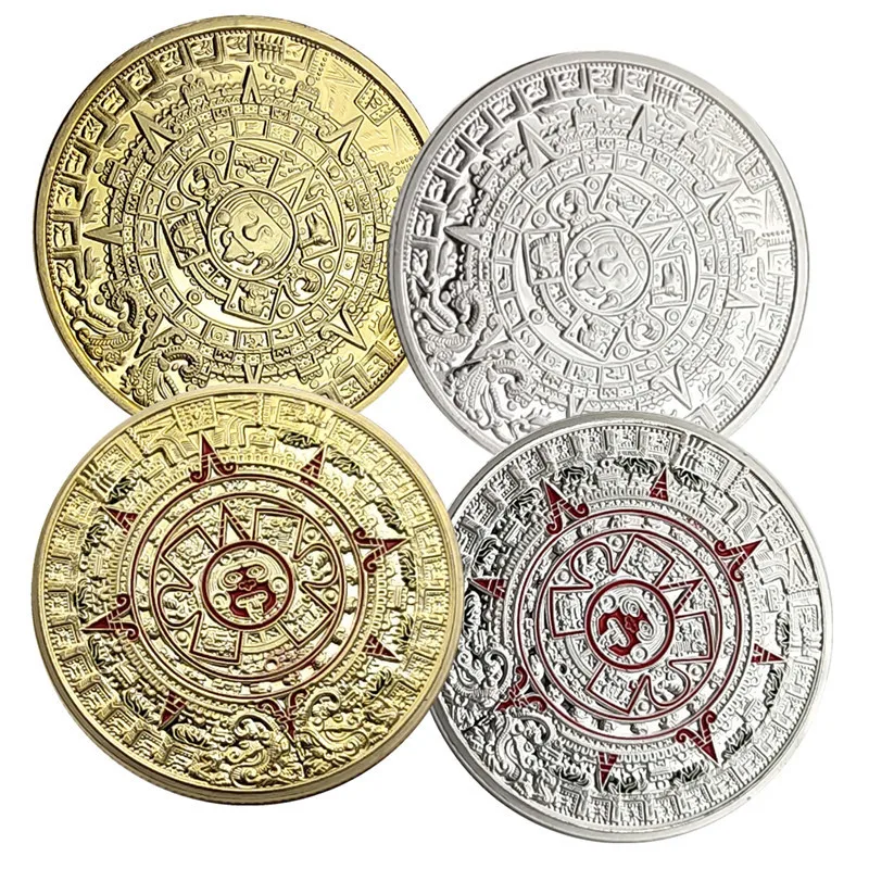 4 шт. Майя цвета: золотистый серебристый Юбилейные монеты Мексика ПРОРОЧЕСТВО