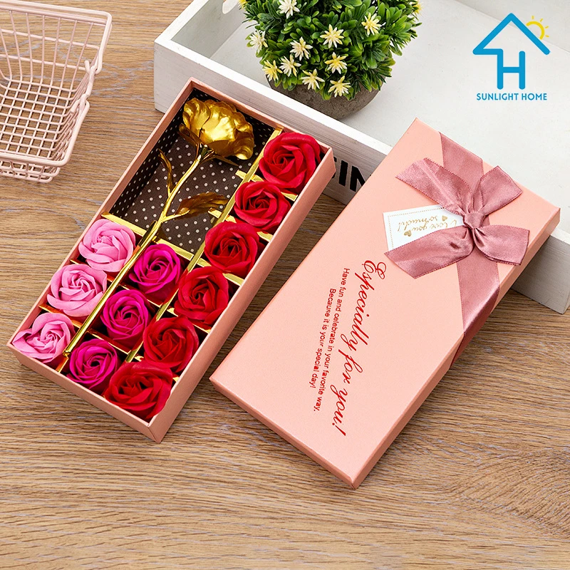 

13 шт. искусственные цветы в подарочной коробке, искусственные цветы, искусственные розы в подарок на день Святого Валентина/день рождения