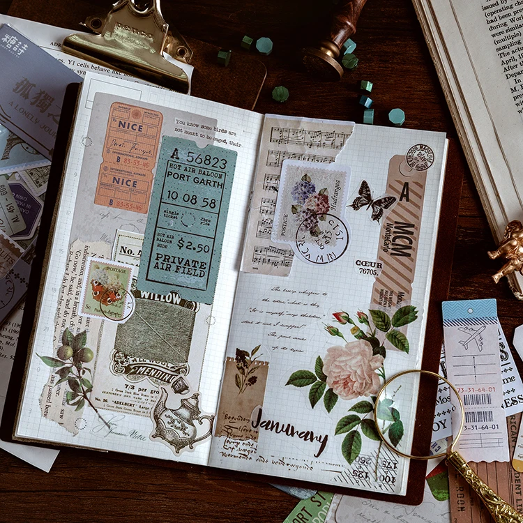 60 шт./упак. креативные винтажные записываемые бумажные наклейки Postmark украшения DIY