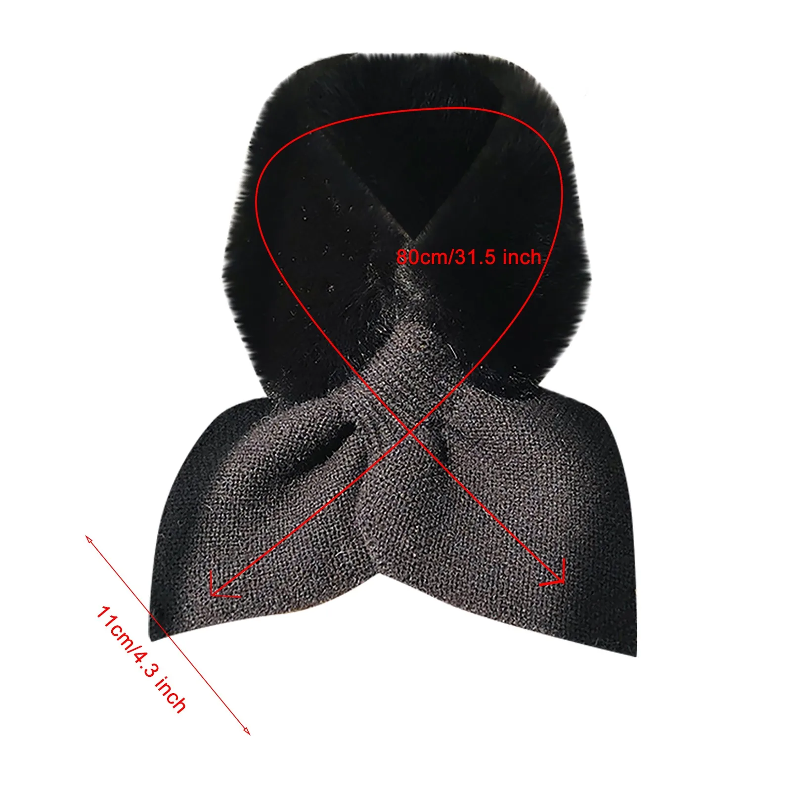 

Fashion Fake Rabbit Fur Collar Scarf Women Keep Warm Thickening Fur Leopar Print Cross Winter Scarf Autumn Winter Fake Fur Scarf