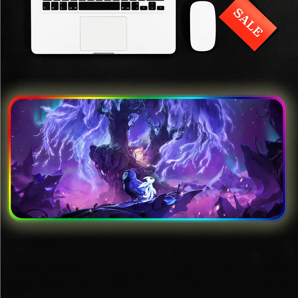 

Luxury Ori and the Will of the Wisps Gaming Mouse Pad PC Laptop Gamer Anime RGBMouse Mat Keyboard Desk Mat For Overwatch/CS GO