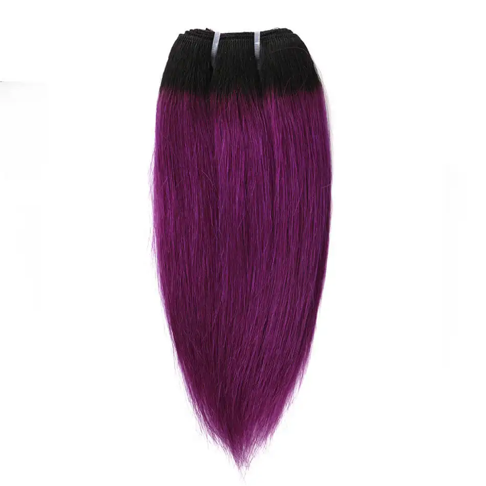 Красота на линии 8 дюймов Синтетические волосы ткать Омбре два тона пряди волос
